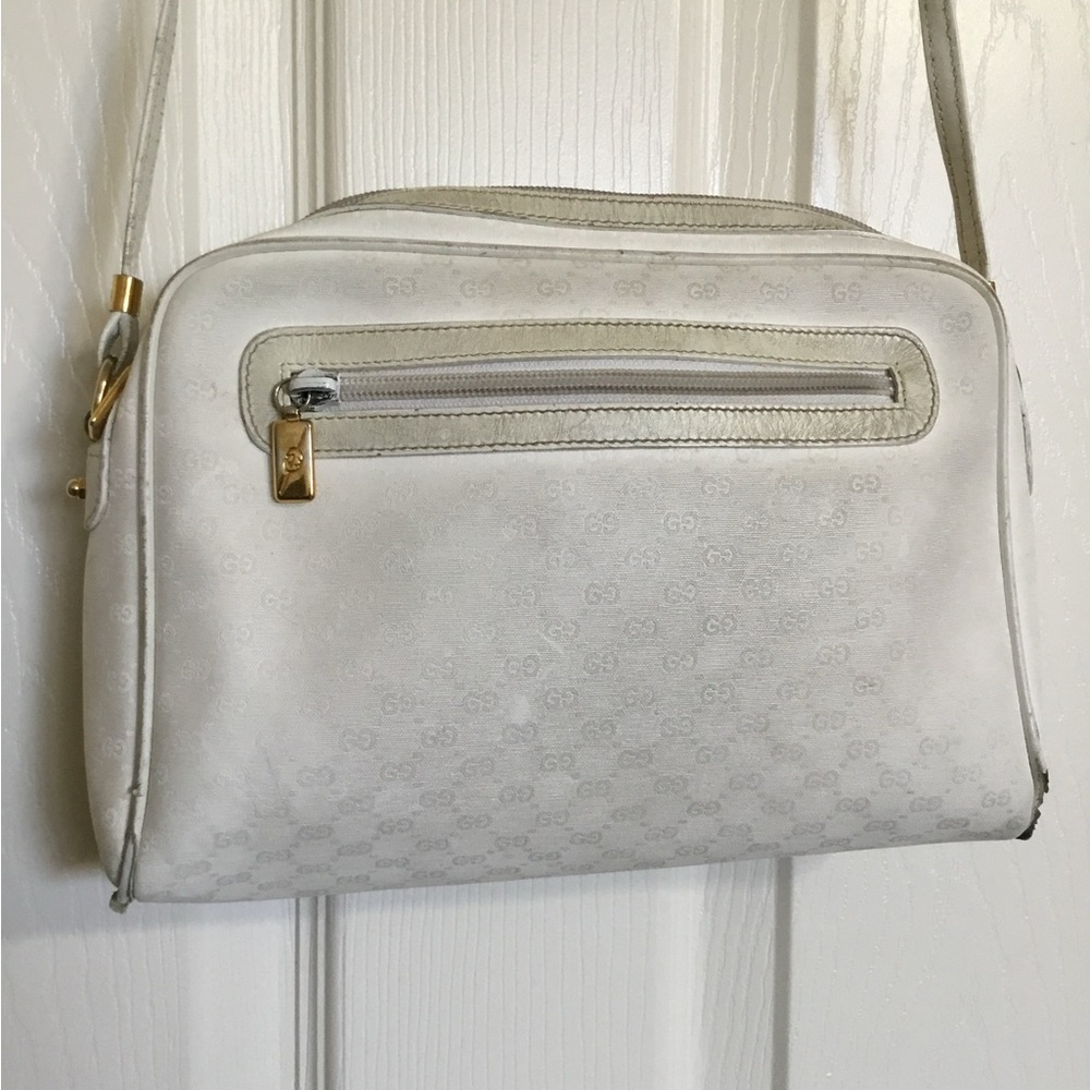 GUCCI Shoulder Bag Leather White Authentic AS IS - Picture 3 of 16